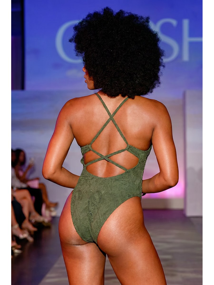Olive Oasis One-Piece back
