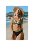 Malibu Color Block Bikini - Olive Green (front)
