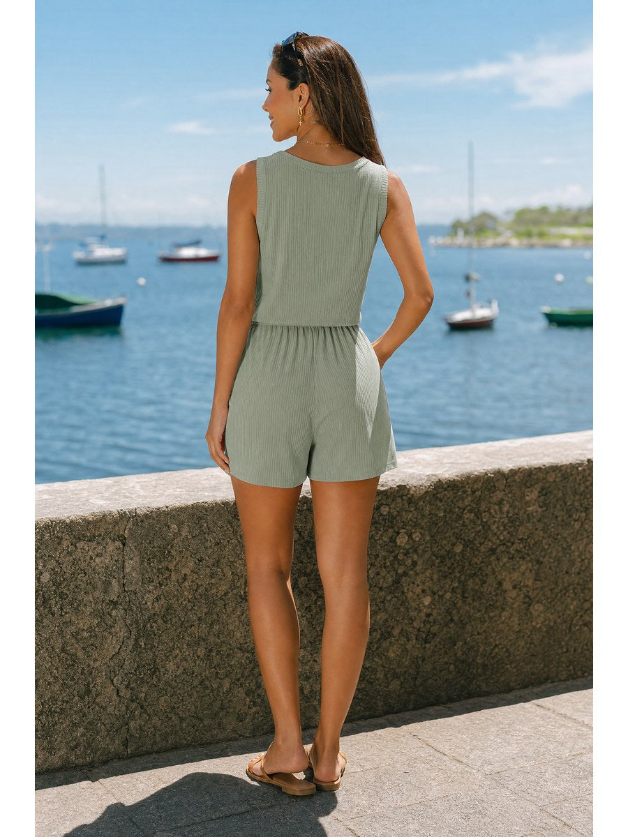 Riviera Button-Front Jumpsuit back