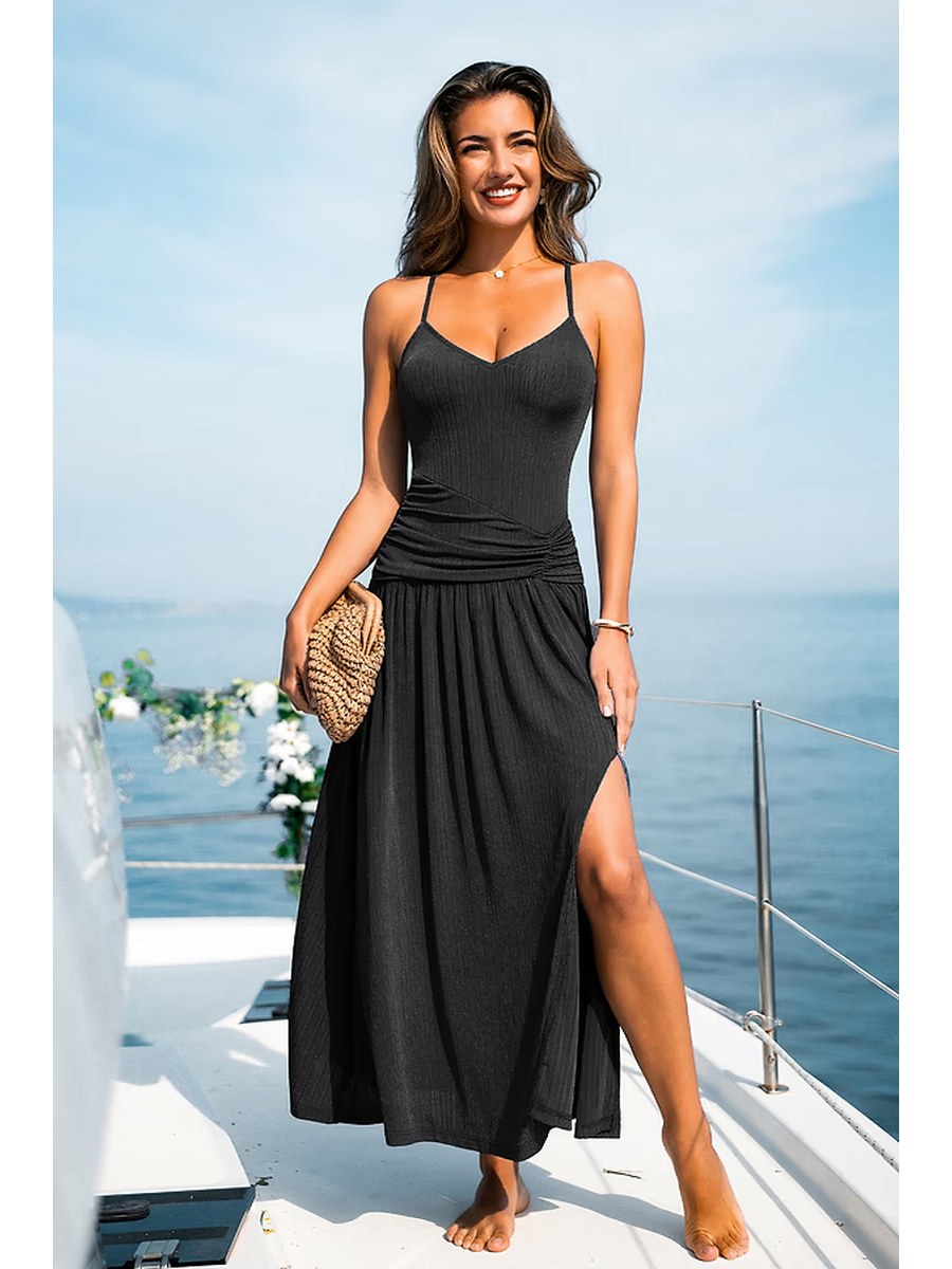 Onyx Breeze Cover-Up Dress front