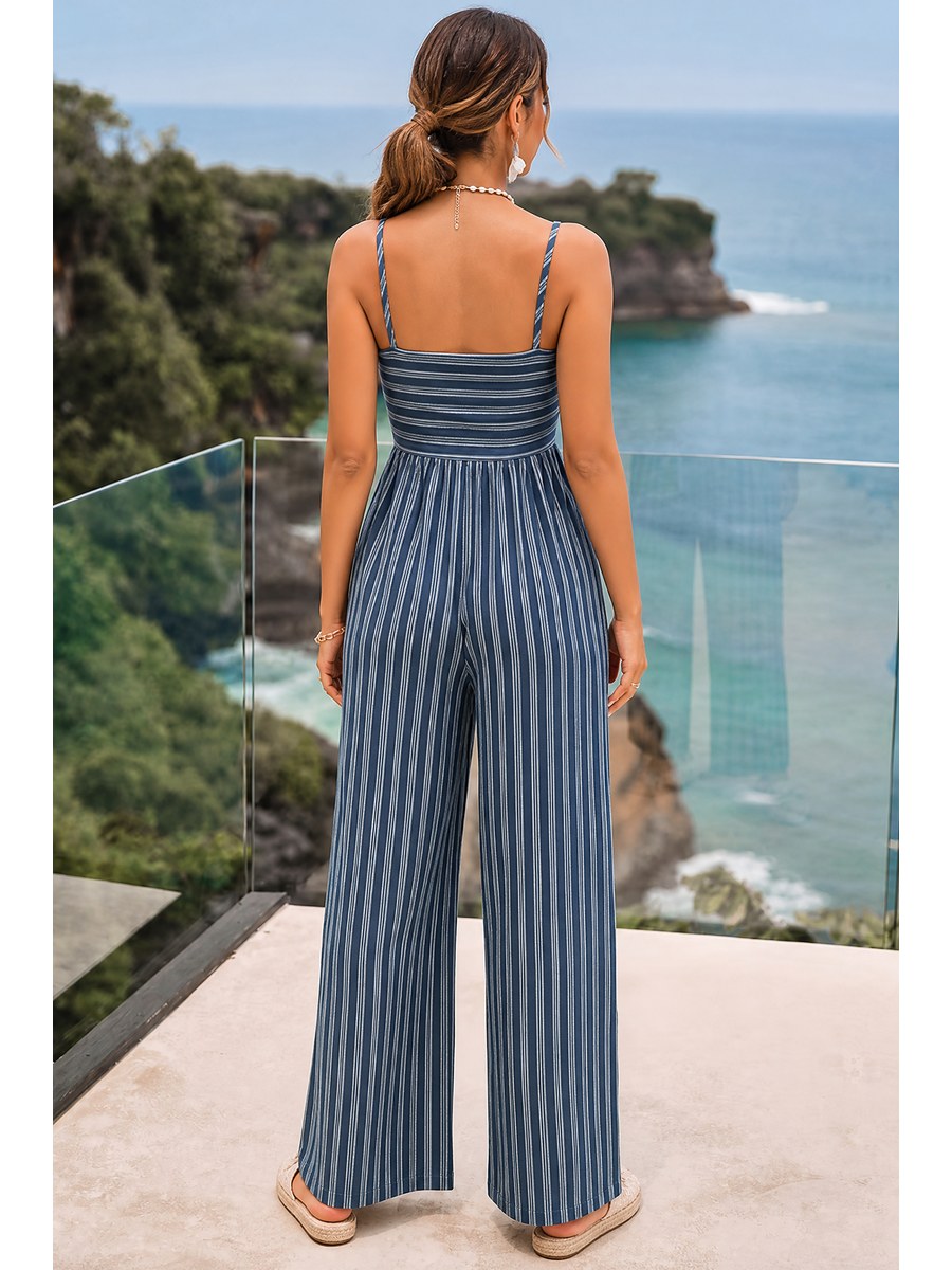 Riviera Striped Jumpsuit back