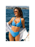 Light Capri Halter High-Waisted Set - Light Blue (front)