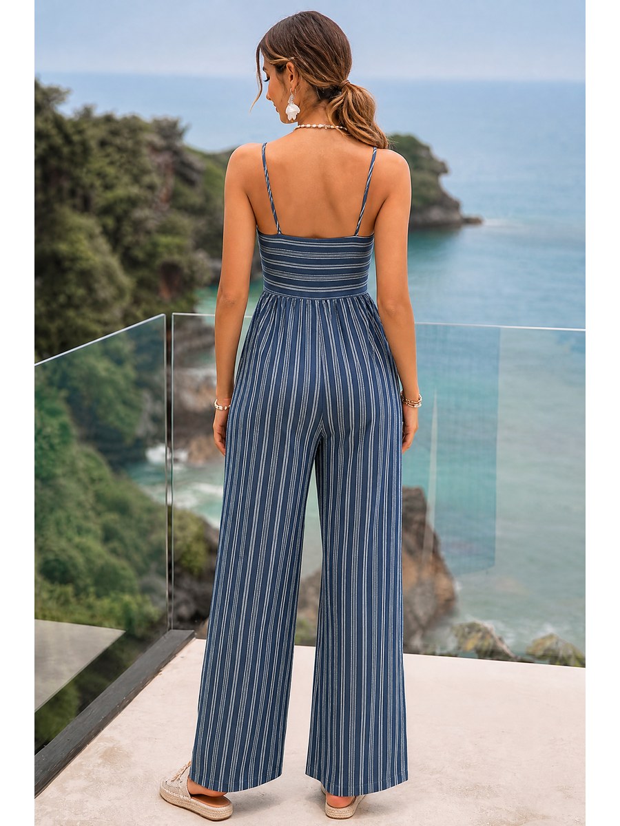 Riviera Striped Jumpsuit II back