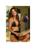 Black Tulum Textured Halter Set - Black (front)