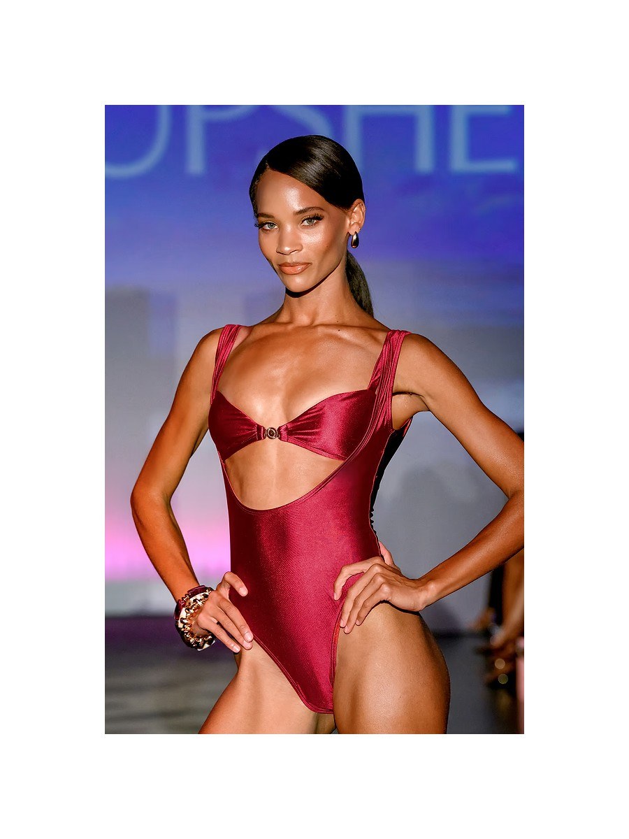 Verona Cutout Underwire One-Piece - Burgundy (front)