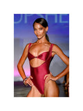 Verona Cutout Underwire One-Piece - Burgundy (front)