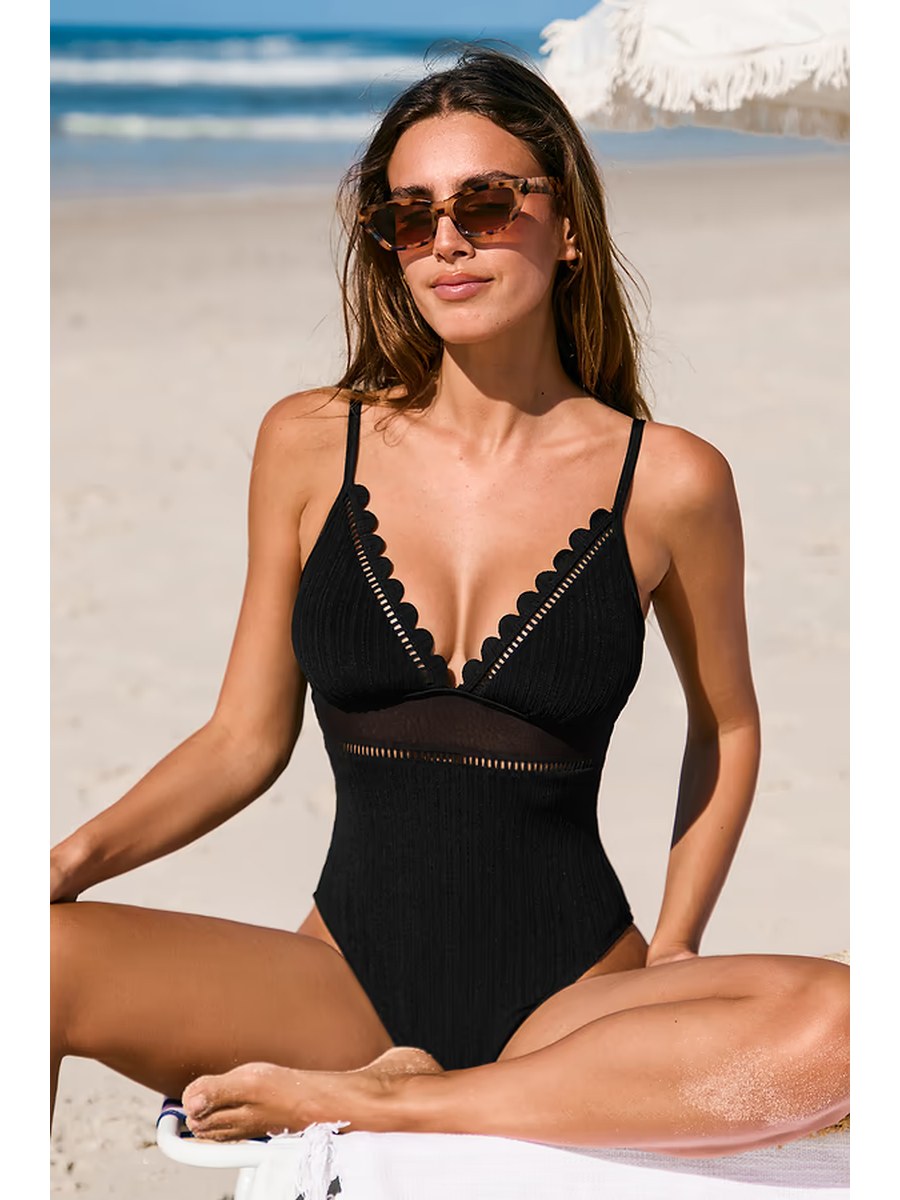 Midnight Scallop One-Piece front