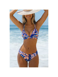 Maui Floral Triangle Bikini - Navy Blue (front)