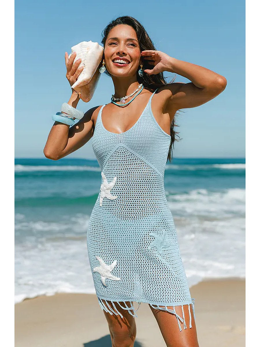 Ocean Starfish Crochet Dress front