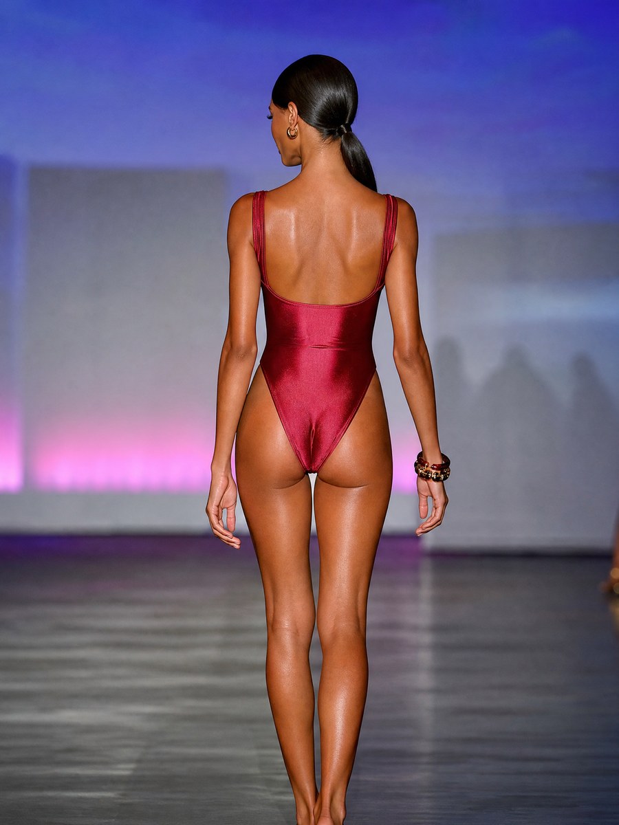 Verona Cutout Underwire One-Piece - Burgundy (back)