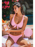 Sunset Trim Tie-Front Bikini front