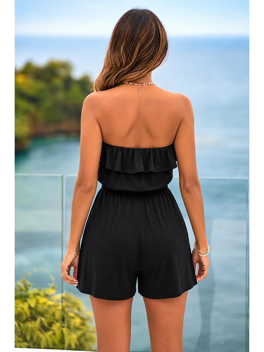Midnight Ruffle Beach Jumpsuit back