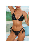 Monaco Contrast Piping Bikini - Black (front)