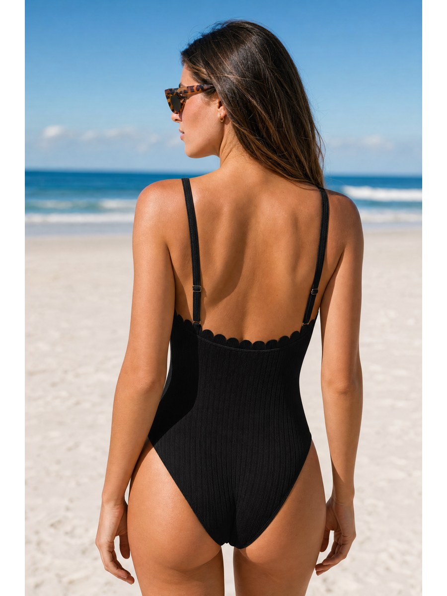Midnight Scallop One-Piece back