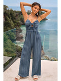 Riviera Striped Jumpsuit front