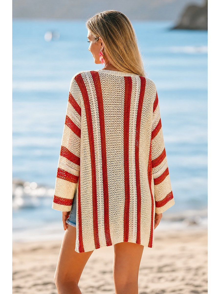 Riviera Striped Cover-Up V back