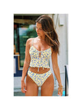 Positano Floral Tankini Set - Yellow (front)