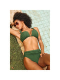 Forest Tulum Textured High-Waisted Set - Forest Green (front)