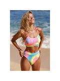 Ibiza Ribbed Tie-Dye Bikini - Multicolor (front)