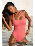 Coral Breeze Halter One-Piece front