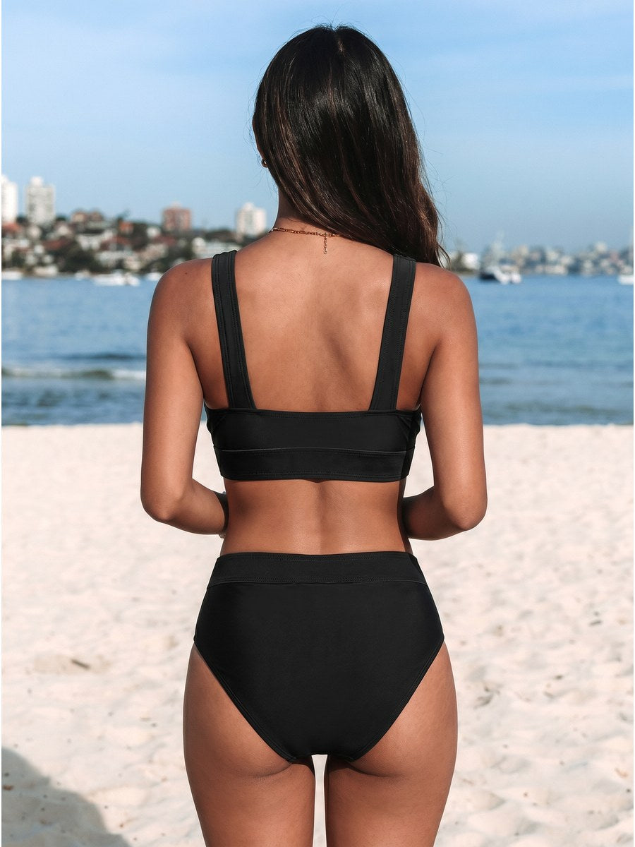 Tulum High-Waisted Bikini - Black (back)